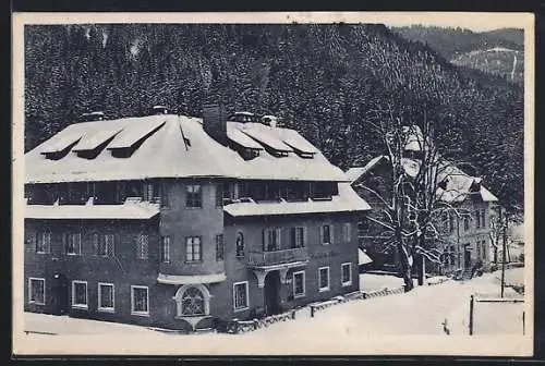 AK Frein a. Mürz, Gasthof im Winter