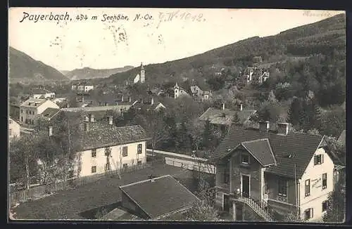 AK Payerbach /N.-Oe., Blick über die Dächer der Ortschaft