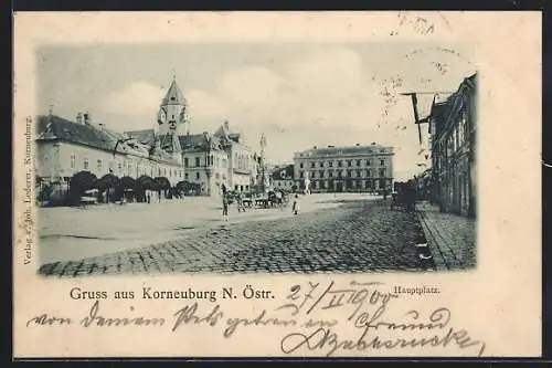 AK Korneuburg /N. Östr., Geschäfte am Hauptplatz