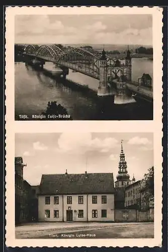 AK Tilsit, Königin Luise-Haus, Königin Luise-Brücke