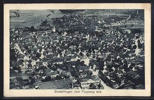 AK Sindelfingen, Stadtansicht vom Flugzeug aus