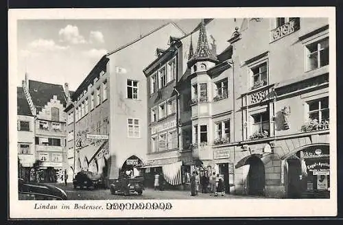 AK Lindau im Bodensee, Strasse, Gasthaus zum Sünfzen