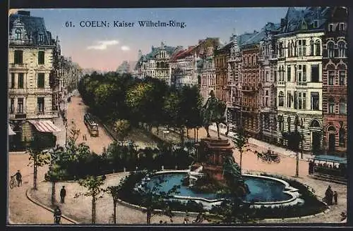 AK Köln-Neustadt, Strassenbahn am Kaiser Wilhelm-Ring