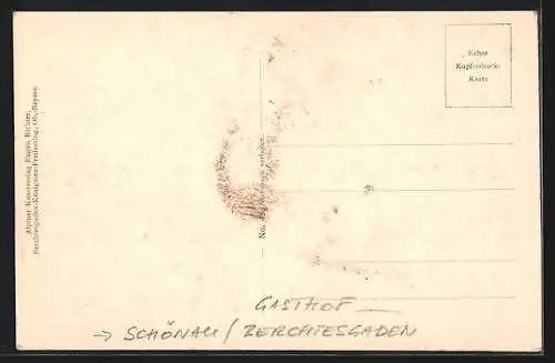 AK Schönau /Berchtesgaden, Gasthof Salet-Alpe