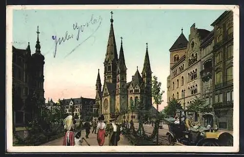 AK Berlin-Charlottenburg, Kurfürstendamm mit Kaiser Wilhelm-Gedächtniskirche