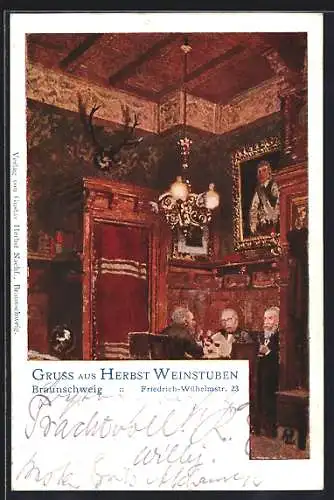 AK Braunschweig, Restaurant Herbst Weinstube, Innenansicht