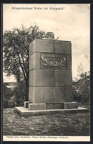 AK Weiler bei Königsfeld, Kriegerdenkmal