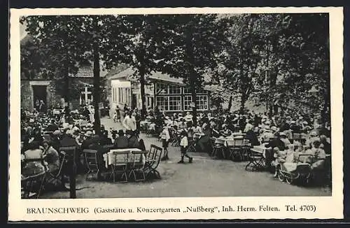 AK Braunschweig, Gaststätte und Konzertgarten Nussberg, Inh. Herm. Felten