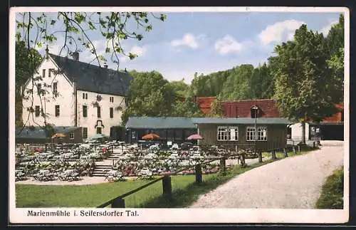 AK Langebrück, Partie an der Marienmühle i. Seifersdorfer Tal