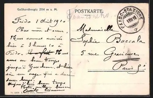 AK Gotthard, Gotthardhospiz, Ansicht mit Gewässer und Berggipfeln aus der Vogelschau