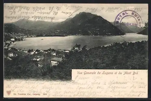 AK Lugano, Vue Generale de Lugano et du Mont Brè