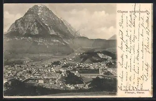 AK Glarus, Totalansicht mit Glärnisch