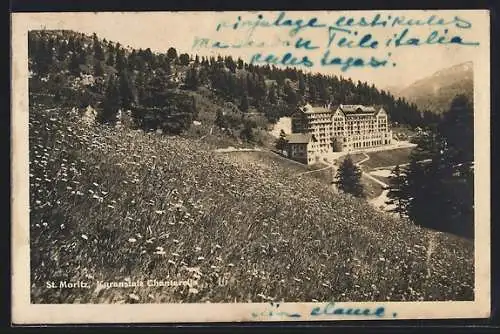 AK St. Moritz, Kuranstalt Chantarella mit Umgebung