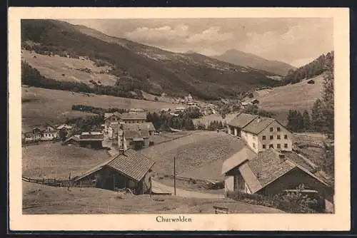 AK Churwalden, Teilansicht mit Bergen