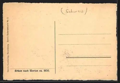 Künstler-AK Arbon, Ortsansicht nach Merian 1630