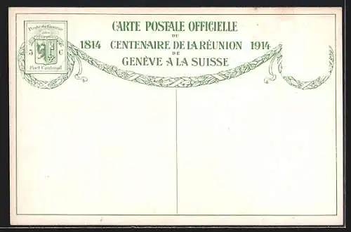 Künstler-AK Genève, 1er juin 1814, Le syndic de la garde recoit à la Porte de Rive...