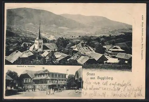 AK Guggisberg, Gasthof z. Sternen und Panorama