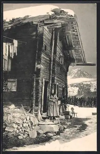 AK Davos, Holzhaus im Schnee