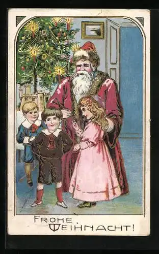 AK Weihnachtsmann besucht Kinder