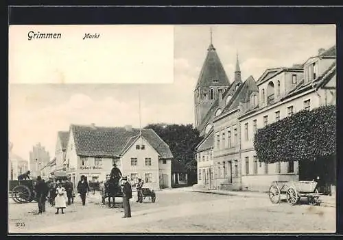 AK Grimmen, Strassenpartie am Markt