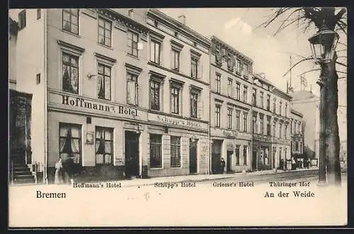 AK Bremen, Hoffmann`s Hotel, Schupp`s Hotel und Grieme`s Hotel an der Weide