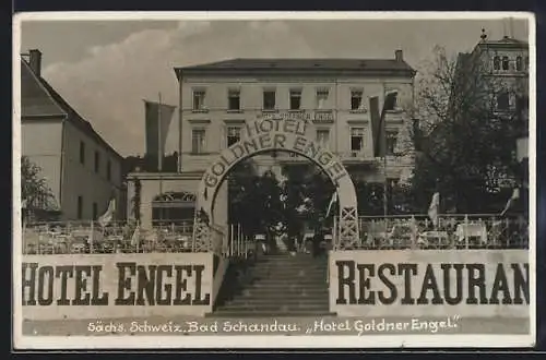 AK Bad Schandau /Sächs. Schweiz, Hotel-Restaurant Goldener Engel