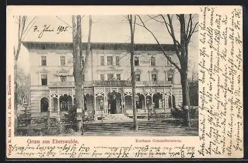 AK Eberswalde, Kurhaus Gesundbrunnen, Frontansicht