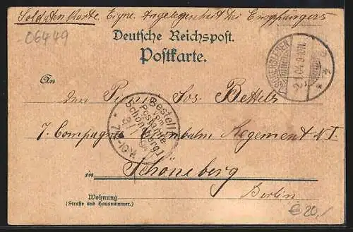 Lithographie Aschersleben, Hotel-Restaurant drei Kronen, Ortsansicht mit Kirche