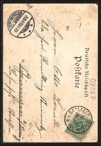 Lithographie Krölpa, Gasthaus Preuss. Hof, Scheibes Hotel, Baillsaal