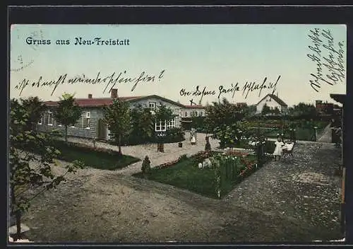 AK Neu-Freistatt, Ortspartie mit Gärten