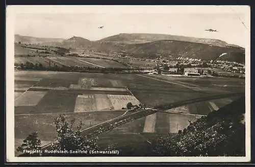 AK Rudolstadt-Saalfeld /Schwarzatal, Ansicht vom Flugplatz