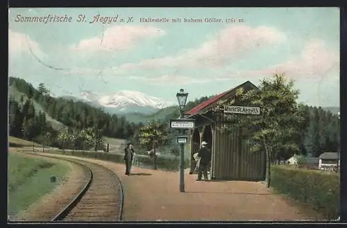 AK St. Aegyd a. N., Bahnhof mit hohem Göller