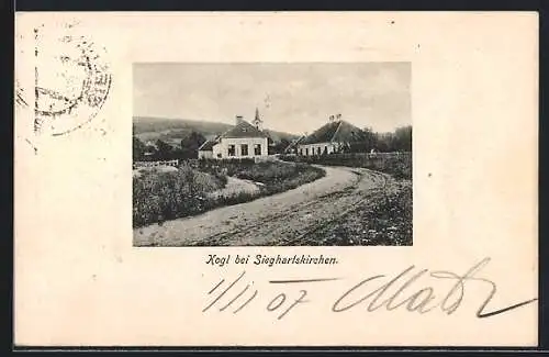 AK Sieghartskirchen, Kogl, Strassenpartie am Ortseingang