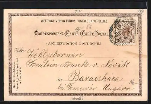 Lithographie Kitzbühel, Schwarzen gegen das Kaisergebirge, Einsiedelei, Teilansicht