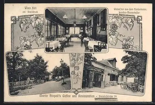 AK Wien, Martin Stepeks Caffee und Restauration Am Steibruch, Steinhofstrasse 74