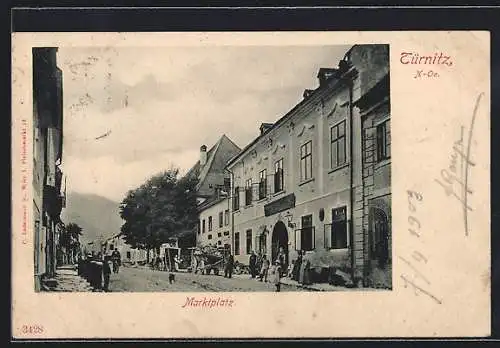 AK Türnitz /N-Oe., Gasthaus am Marktplatz