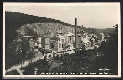 AK Rodaun Waldmühle, Blick auf das Zementwerk