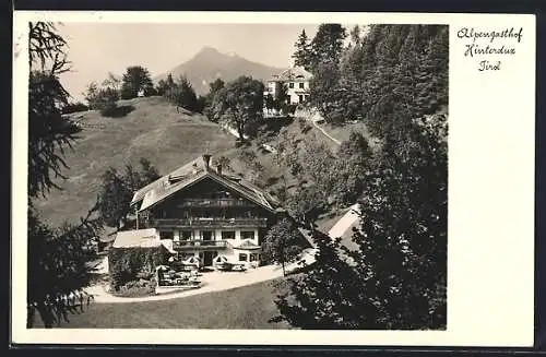 AK Hinterdux, Blick zum Alpengasthof