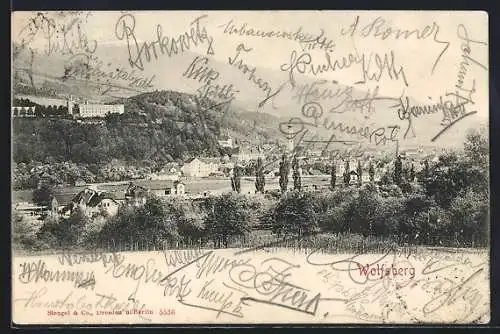 AK Wolfsberg /Kärnten, Blick auf Ort und Kirche