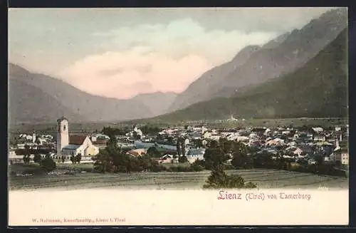 AK Lienz, Totalansicht von der Tamerburg aus gesehen