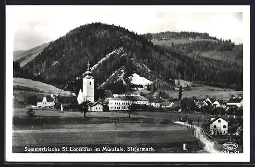 AK St. Lorenzen im Mürztale, Blick zur Kirche