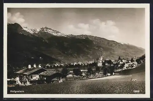 AK Hofgastein, Ortsansicht mit Bergpanorama