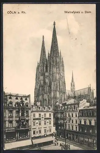 AK Köln a. Rh., Wallrafplatz und Dom