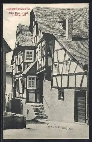 AK Assmannshausen a./Rh., Blick auf ein altes Haus von 1521