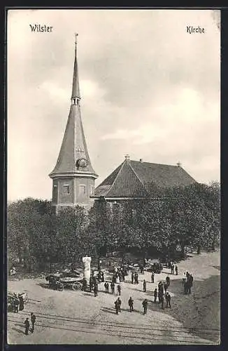 AK Wilster, Kirche mit Litfasssäule