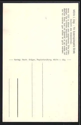 AK Mölln i. Lbg., Till Eulenspiegel-Grabstein