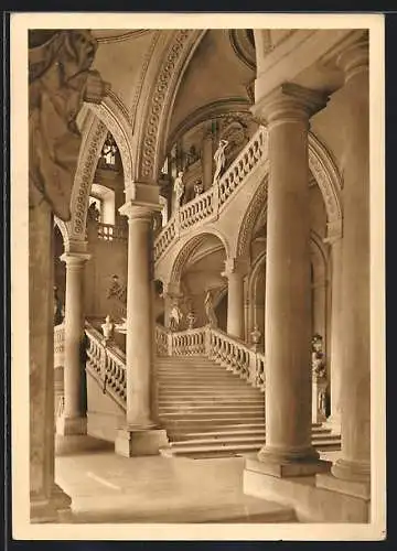 AK Würzburg, Residenz, Treppenhaus von J. Balthasar Neumann