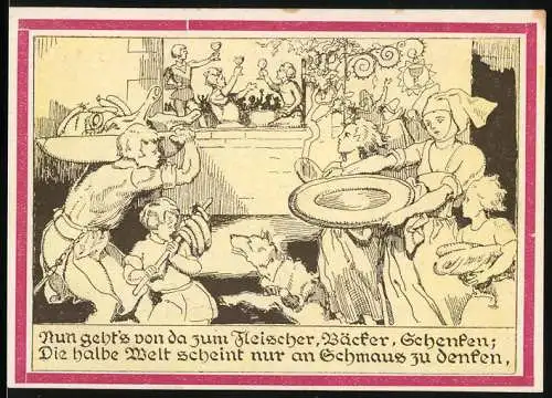 Notgeld Weimar, 1921, 75 Pfennig, Bäcker und Schmaus Motiv, Nr. 53608