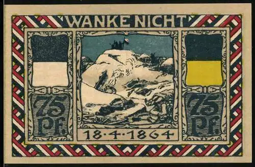 Notgeld Altona, 1922, 75 Pf, Wanke nicht, 18.4.1864, Anweisung der Bank für Handel und Gewerbe