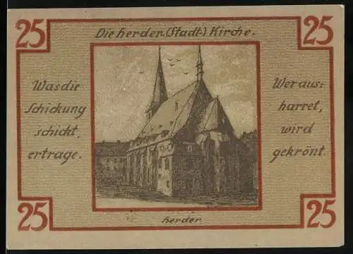 Notgeld Weimar, 1921, 25 Pfennig, Kirche und historische Persönlichkeiten